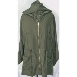 Perch Blu Pepper Green Khaki Zip Utility Jacket Womens Plus Size 2xl Cotton
